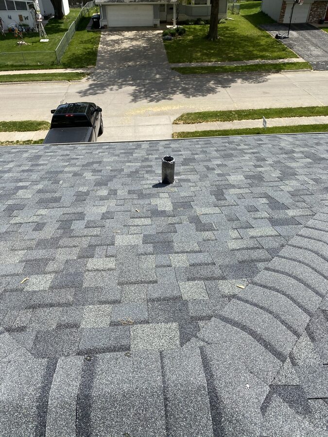 Completed architectural shingle roof replacement on Omaha home